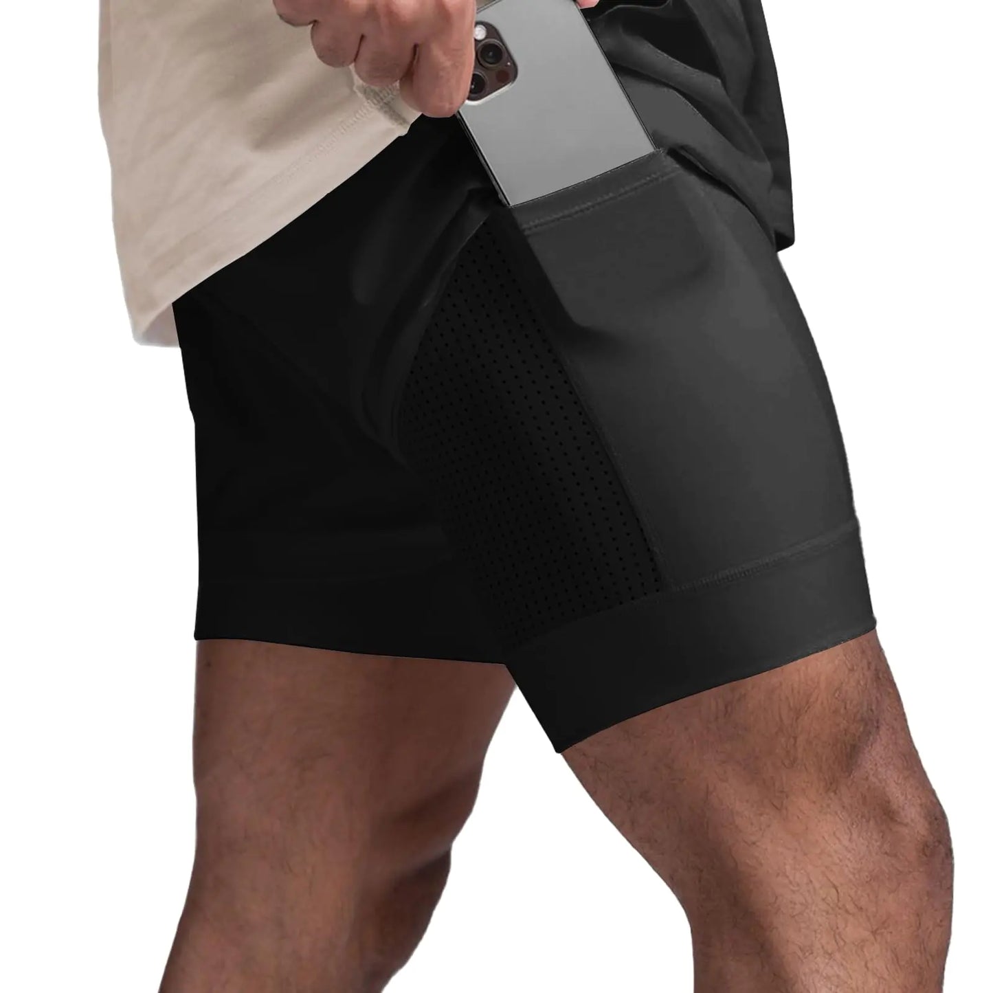 Mens 2 in 1 Running Shorts