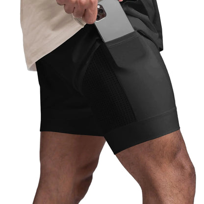 Mens 2 in 1 Running Shorts